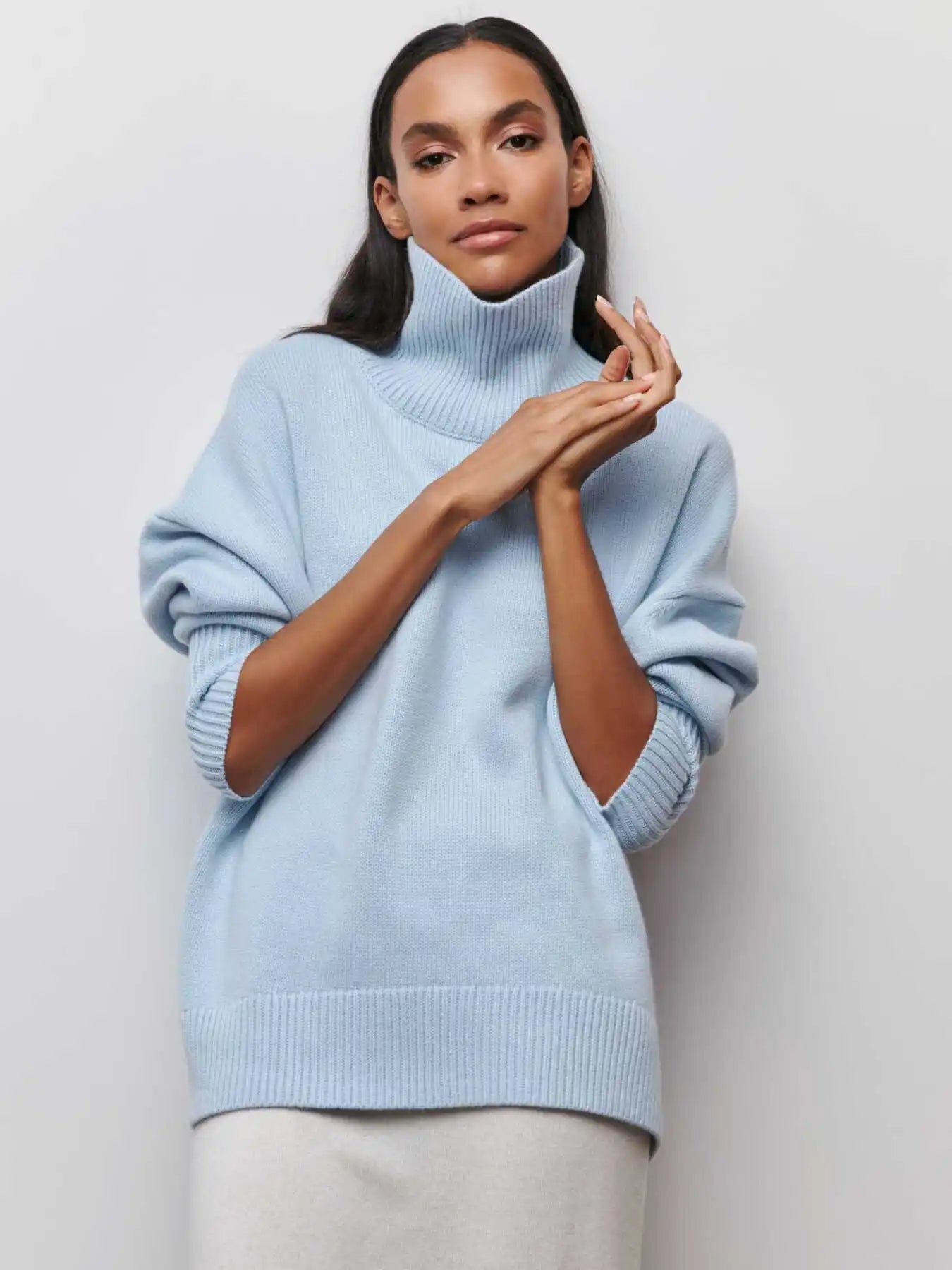 Lara - Pull Oversize à Col Roulé Élégant