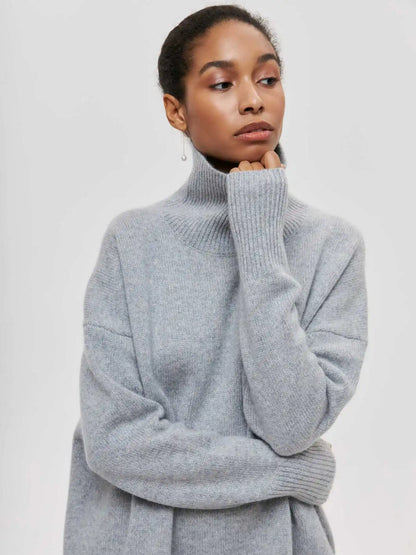 Lara - Pull Oversize à Col Roulé Élégant