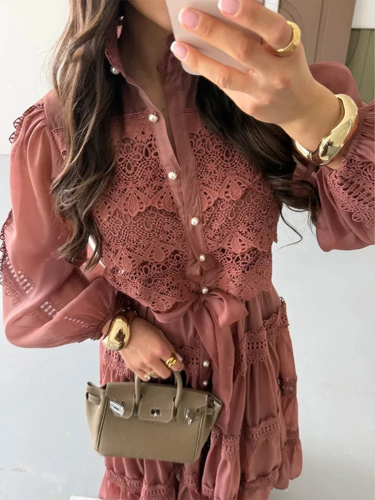 Isalys – Élégante robe longue brodée pour femme