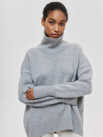 Lara - Pull Oversize à Col Roulé Élégant