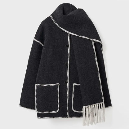 Eugénie - Élégante Veste Châle avec Franges Chic