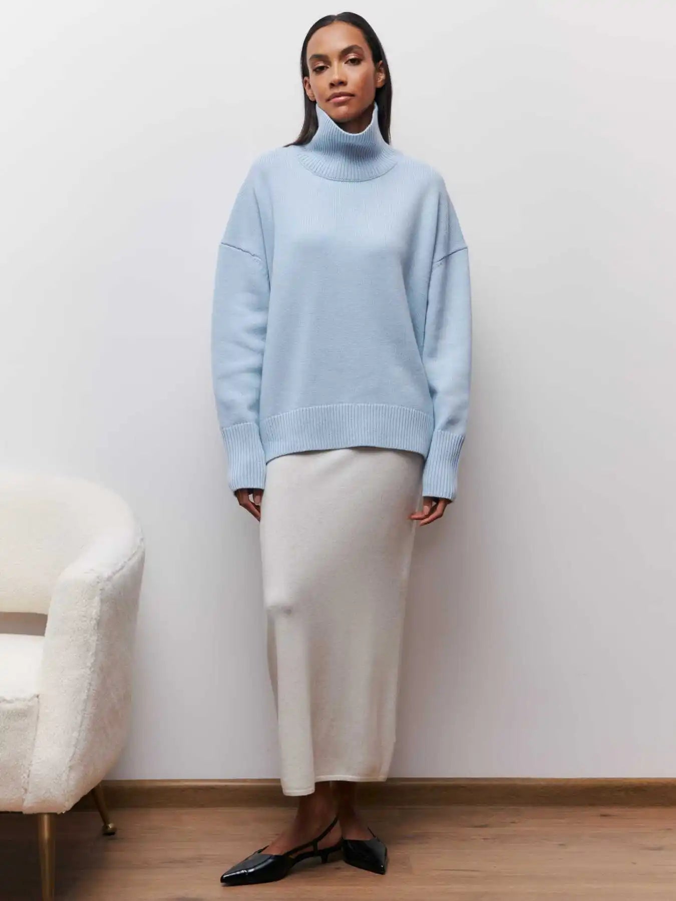 Lara - Pull Oversize à Col Roulé Élégant