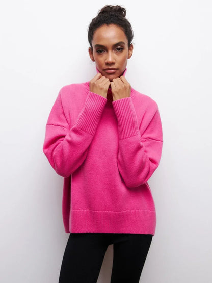 Lara - Pull Oversize à Col Roulé Élégant