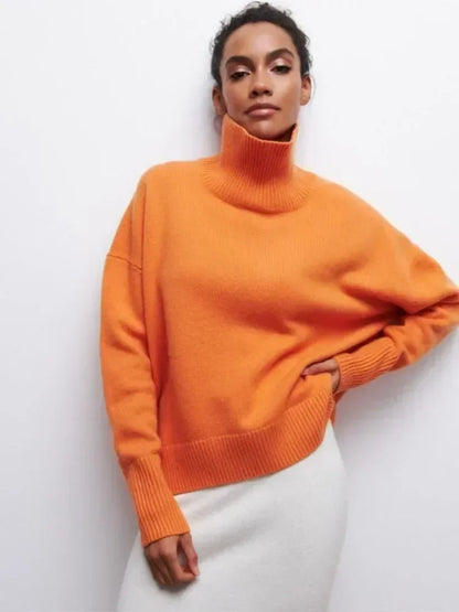 Lara - Pull Oversize à Col Roulé Élégant