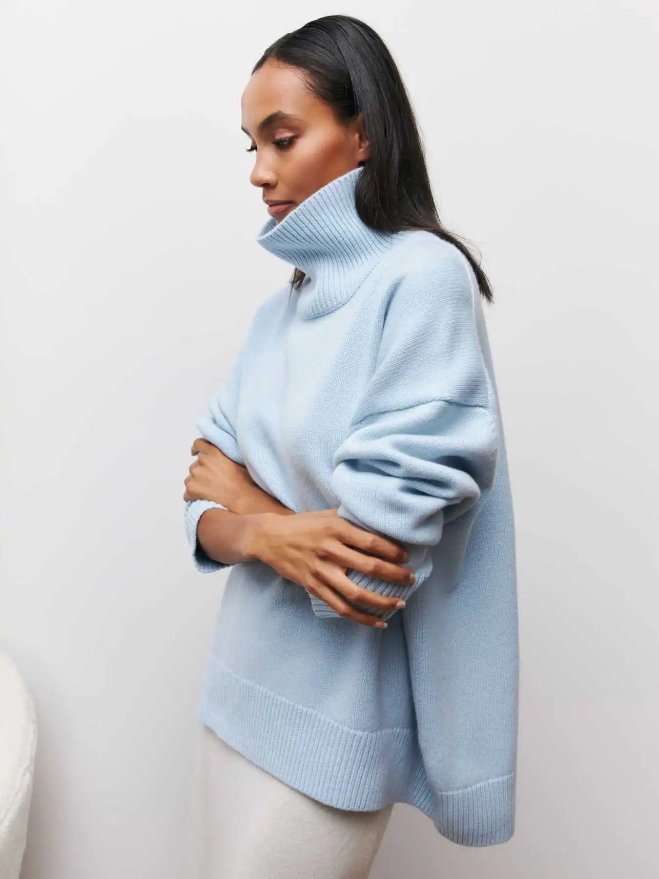 Lara - Pull Oversize à Col Roulé Élégant