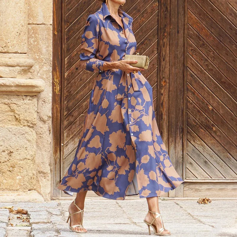 Hespérine - Élégante robe chemise ceinturée