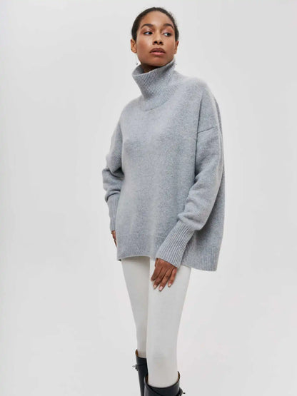 Lara - Pull Oversize à Col Roulé Élégant