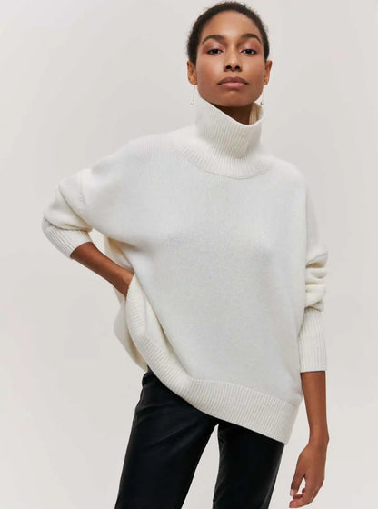 Lara - Pull Oversize à Col Roulé Élégant