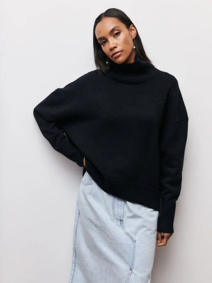 Lara - Pull Oversize à Col Roulé Élégant