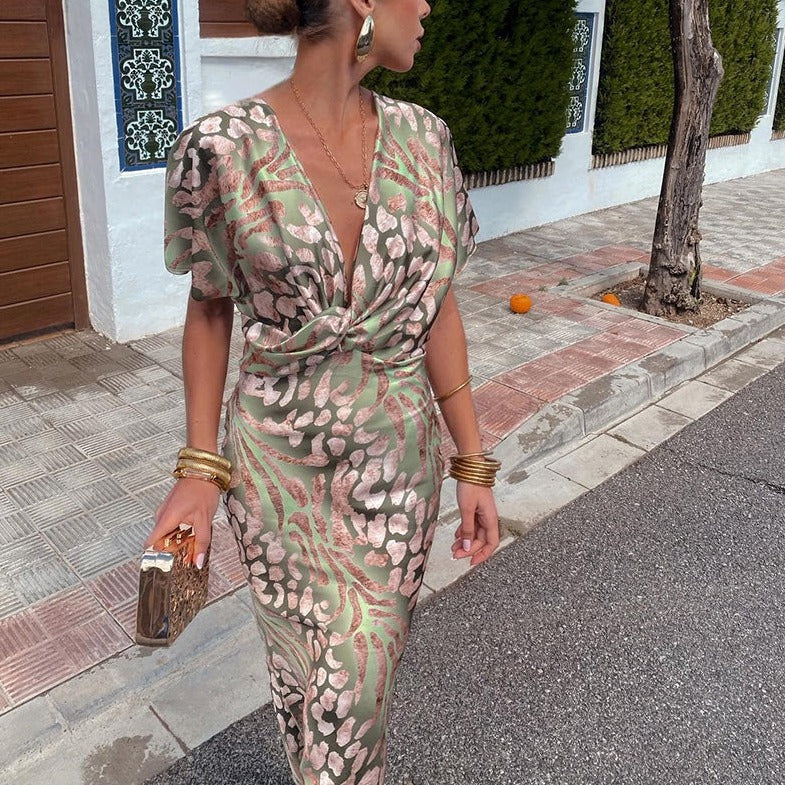 Gaïa – Élégante robe longue en soie de luxe
