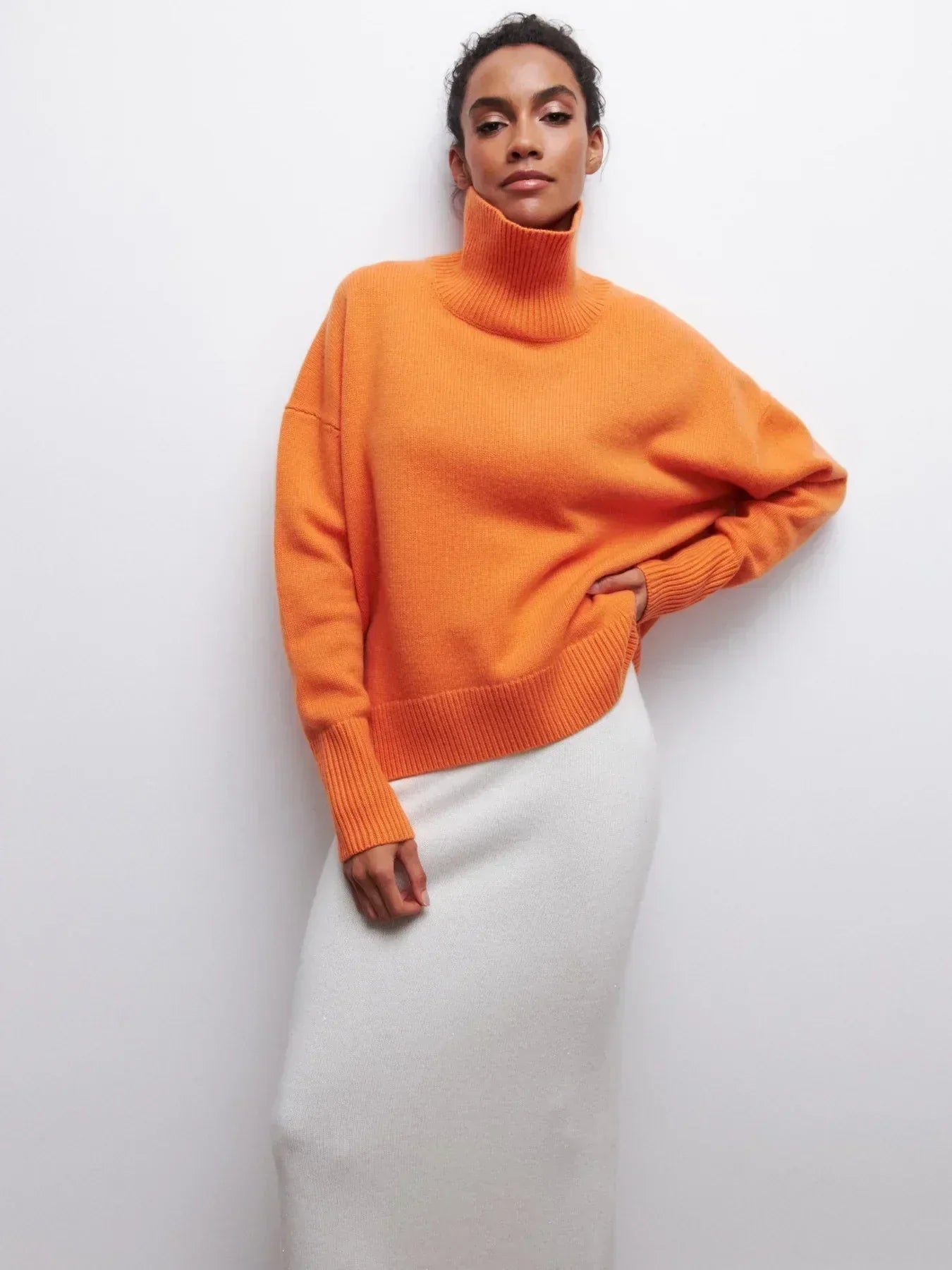 Lara - Pull Oversize à Col Roulé Élégant