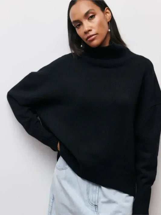 Lara - Pull Oversize à Col Roulé Élégant