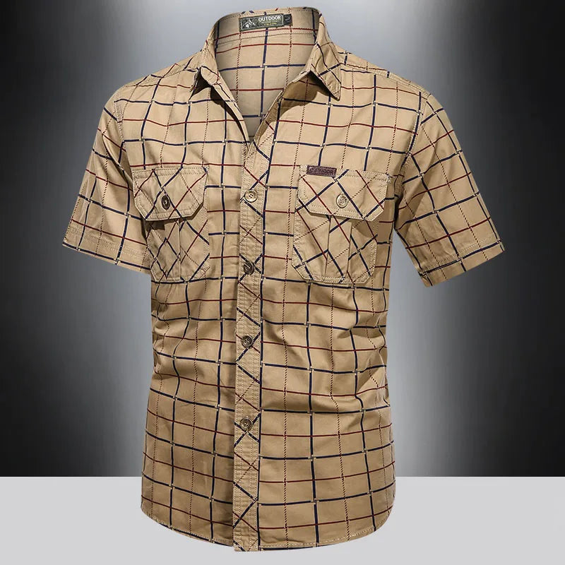 Vitoria™ | Chemise chic à manches courtes à motifs à carreaux