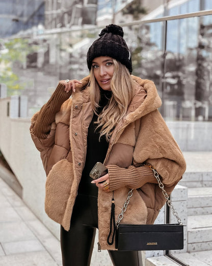 Sylvère - Manteau d'hiver à capuche en fausse fourrure