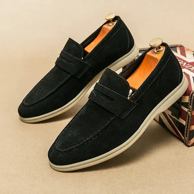 Aulier® | Mocassins en daim avec lanières