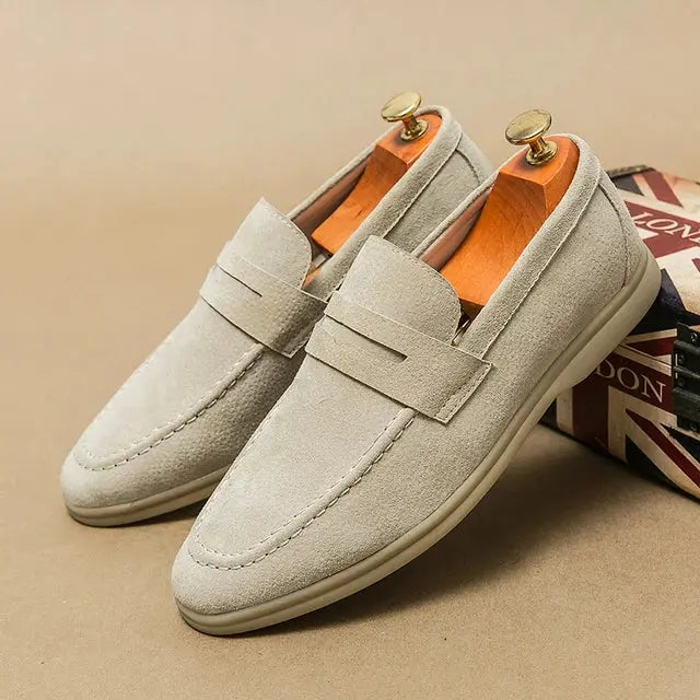 Aulier® | Mocassins en daim avec lanières