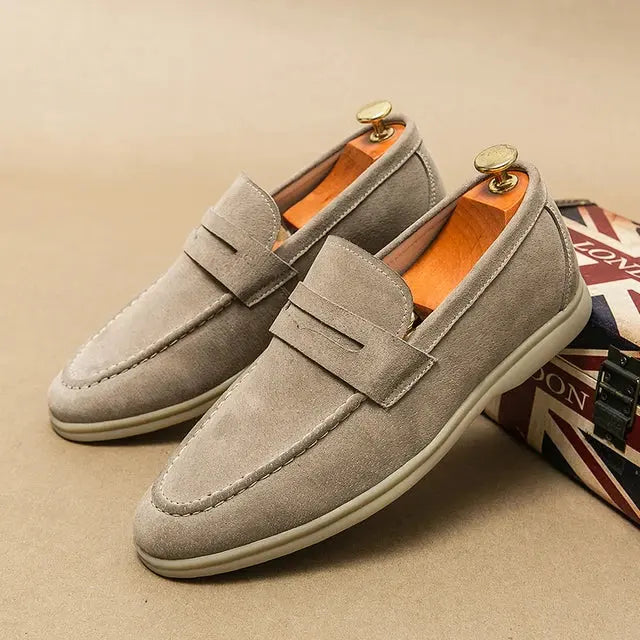 Aulier® | Mocassins en daim avec lanières