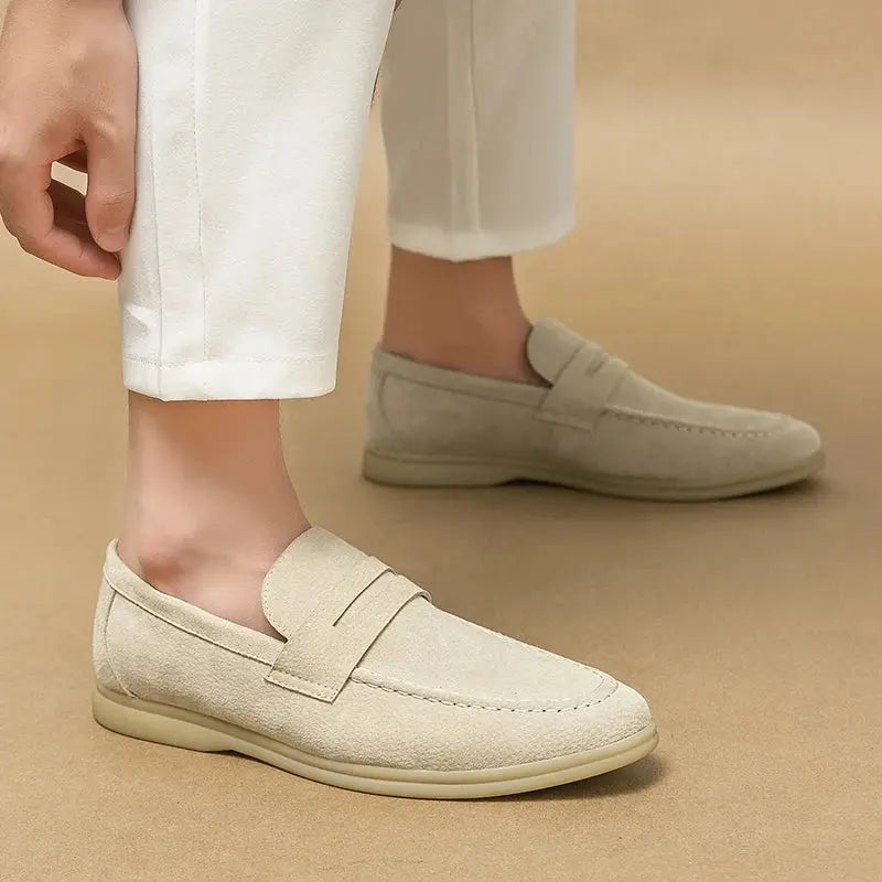 Aulier® | Mocassins en daim avec lanières