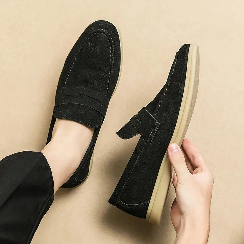 Aulier® | Mocassins en daim avec lanières