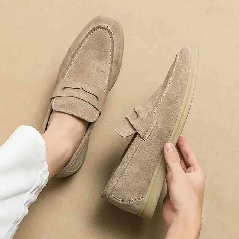 Aulier® | Mocassins en daim avec lanières
