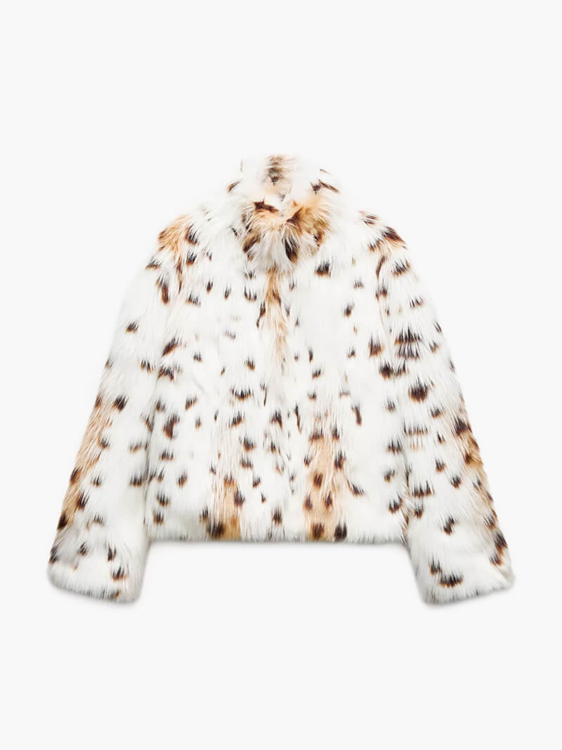Fanny - Veste en fausse fourrure à motif léopard