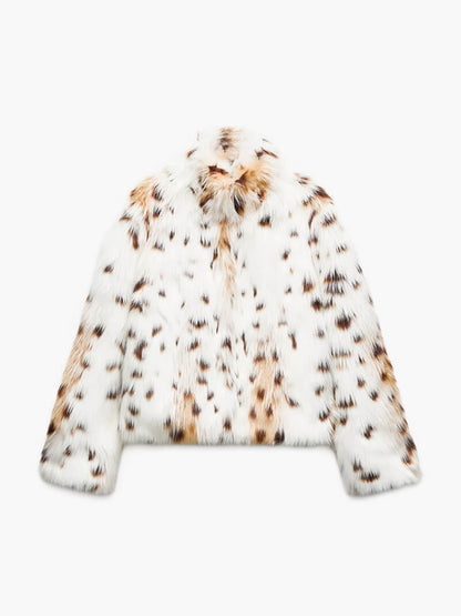 Fanny - Veste en fausse fourrure à motif léopard