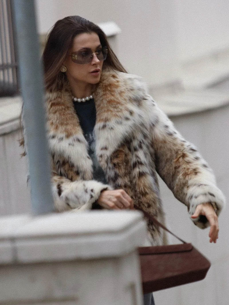 Fanny - Veste en fausse fourrure à motif léopard