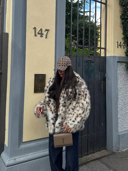 Fanny - Veste en fausse fourrure à motif léopard