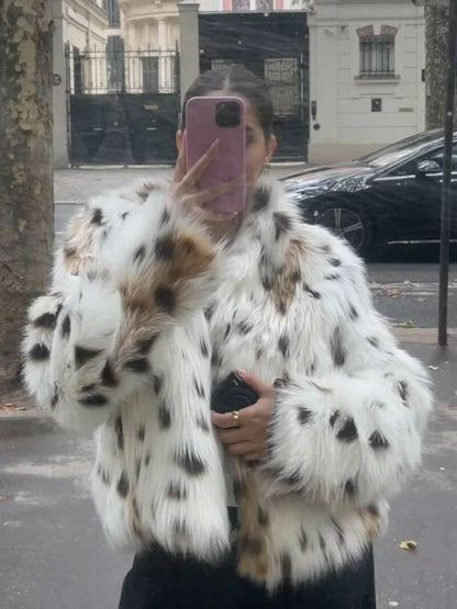 Fanny - Veste en fausse fourrure à motif léopard