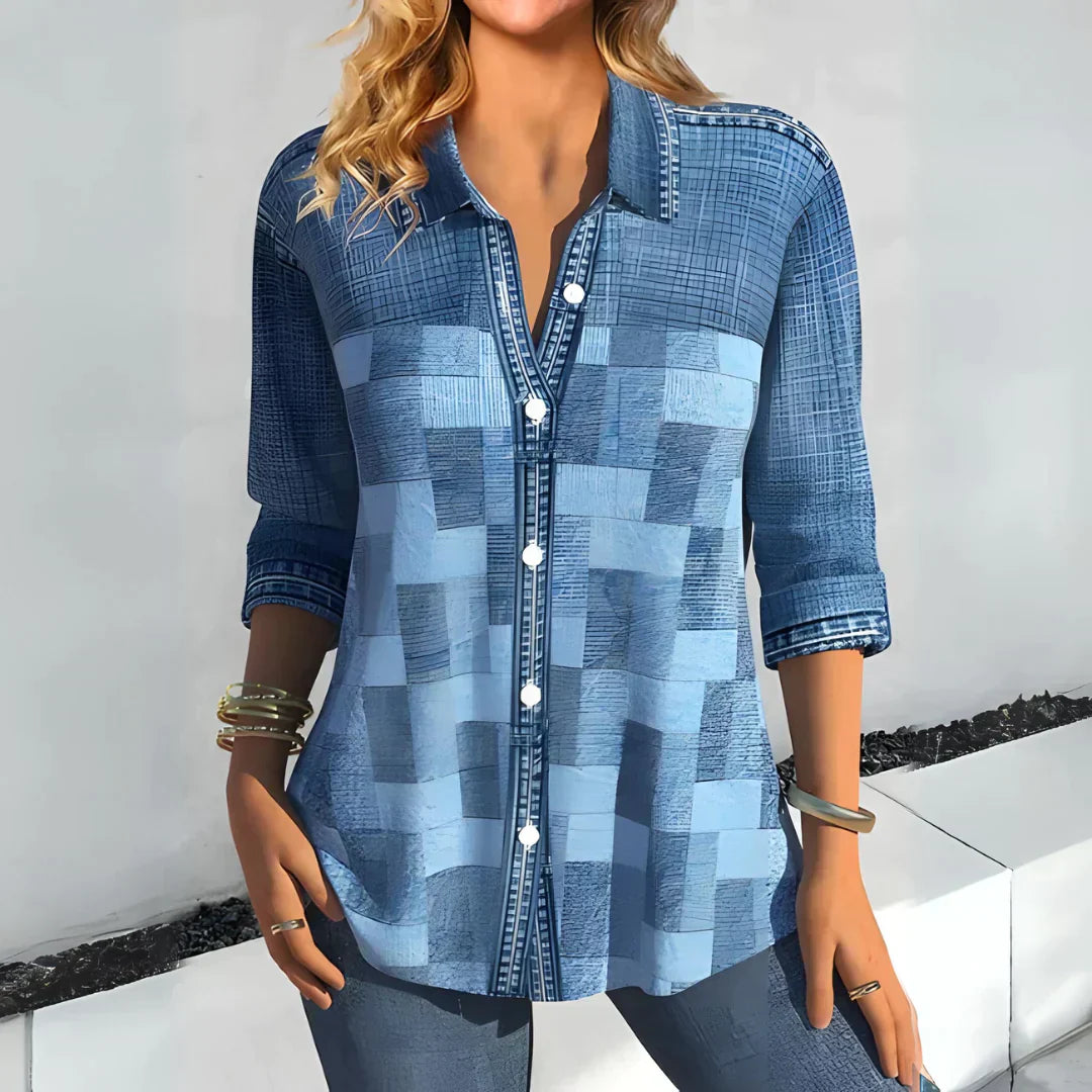 Bertine – Élégante chemise à carreaux respirante