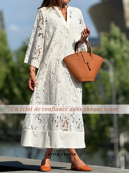 Géromine - Élégante robe en dentelle légère