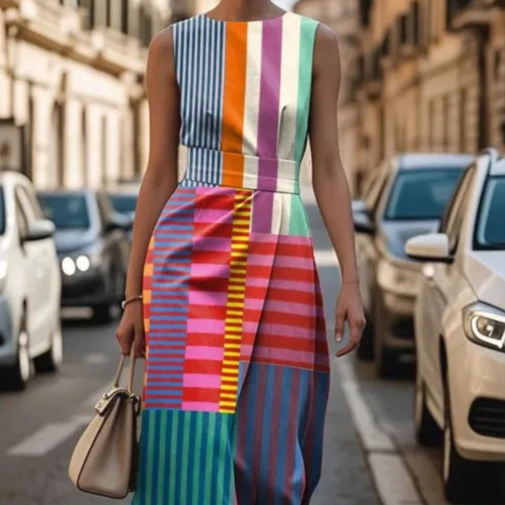 Adélaïde – Robe sans manches à motifs