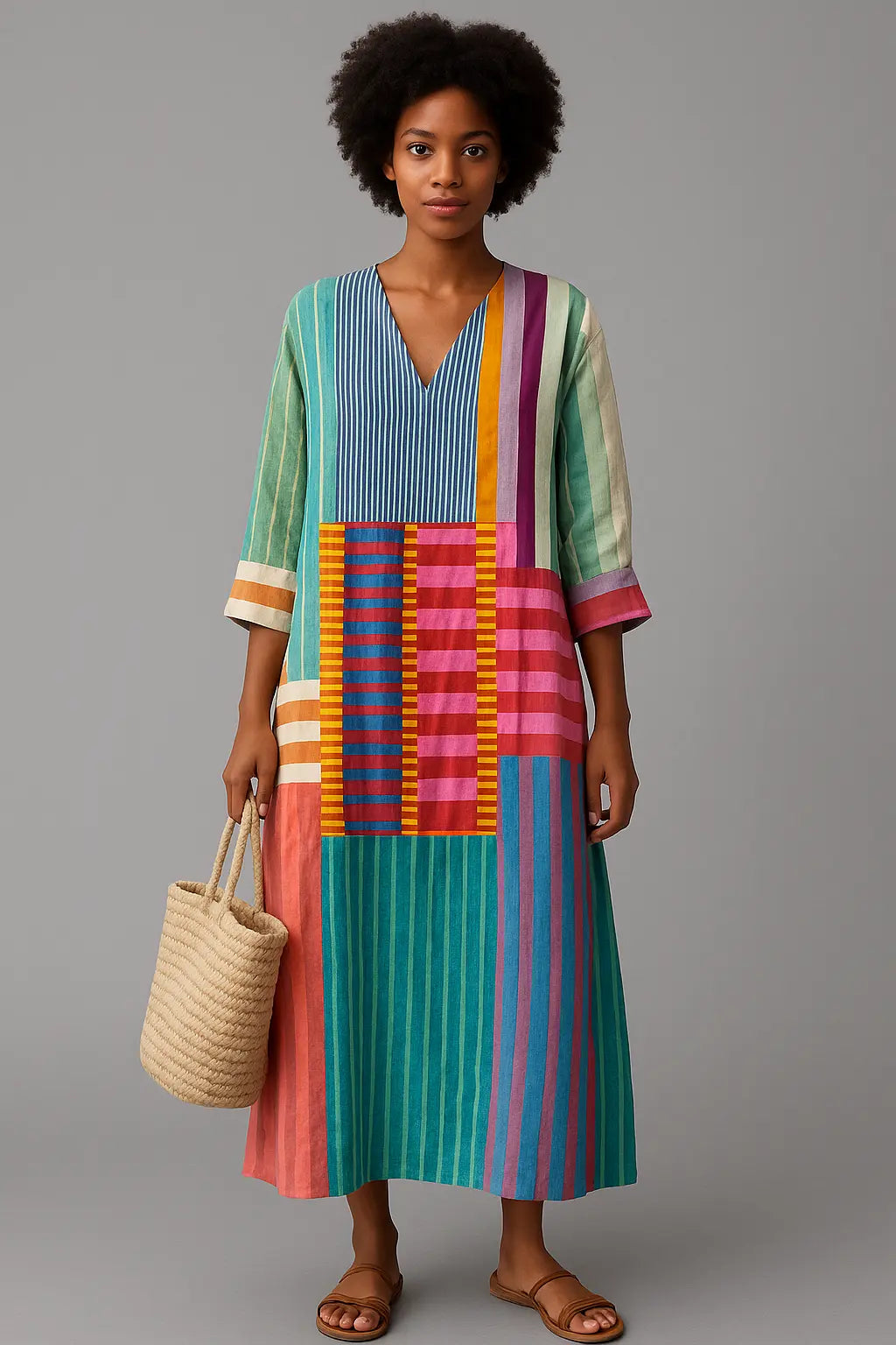 Amélie – Robe légère à motifs géométriques