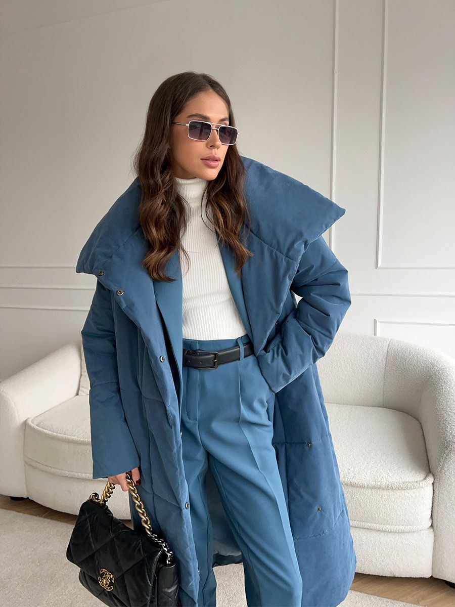 Malvina - Long Quilted Puffer Coat with Belt