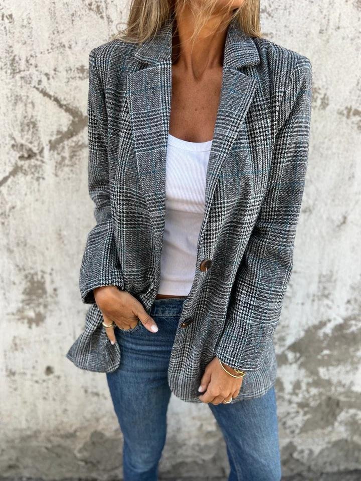 Rosalie - Élégant Blazer à Carreaux pour l'Hiver