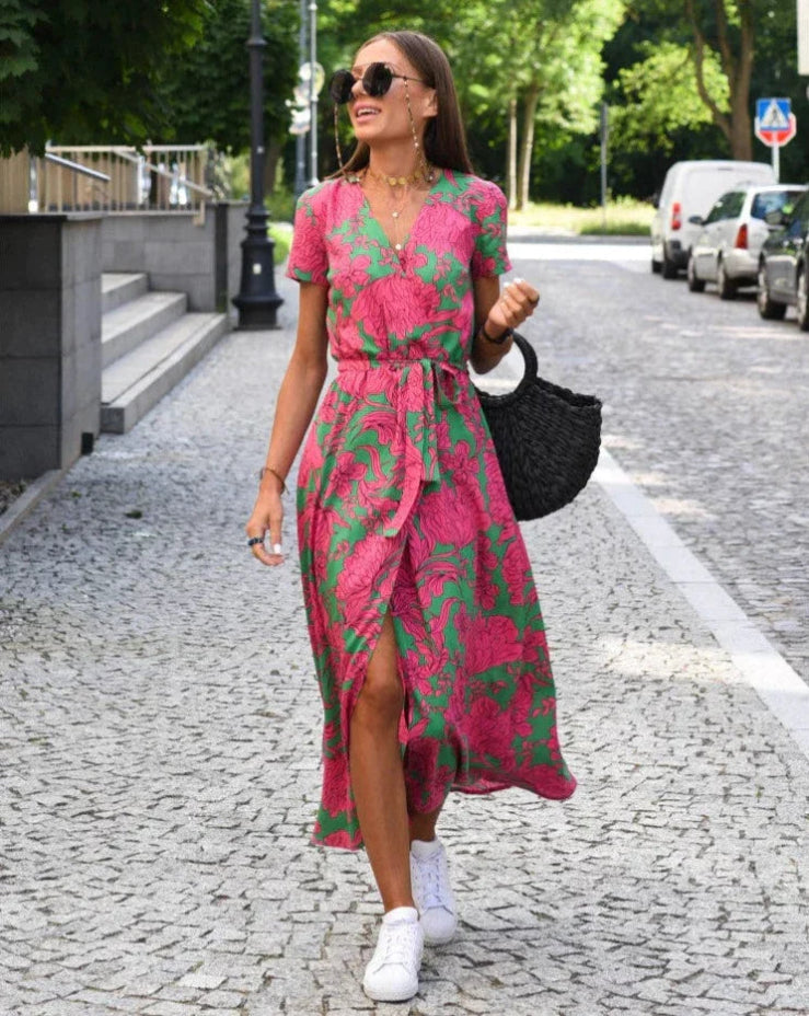 Frédérique – Robe d'été fluide à motifs floraux