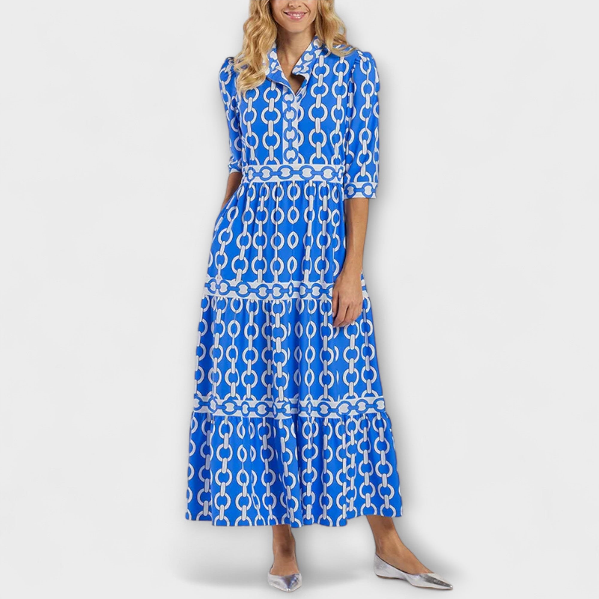 Brisande – Robe fluide mi-longue avec col chemise