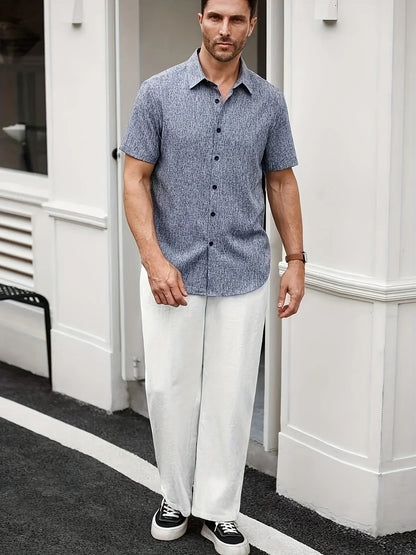 Vitoria™ | Chemise légère à manches courtes en lin mélangé