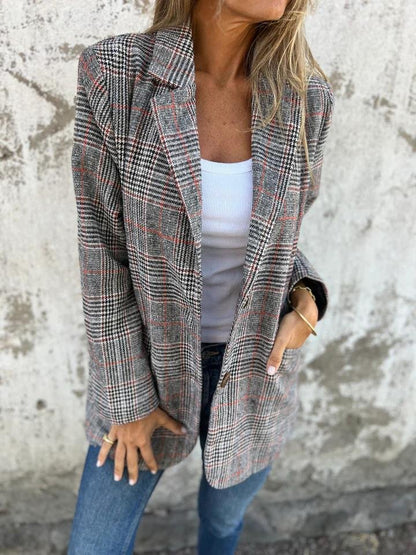 Rosalie - Élégant Blazer à Carreaux pour l'Hiver