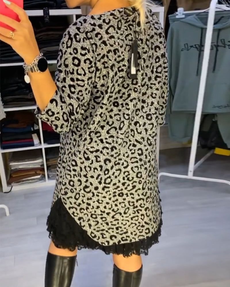 Antoinette - Élégante Robe Léopard au Style Audacieux