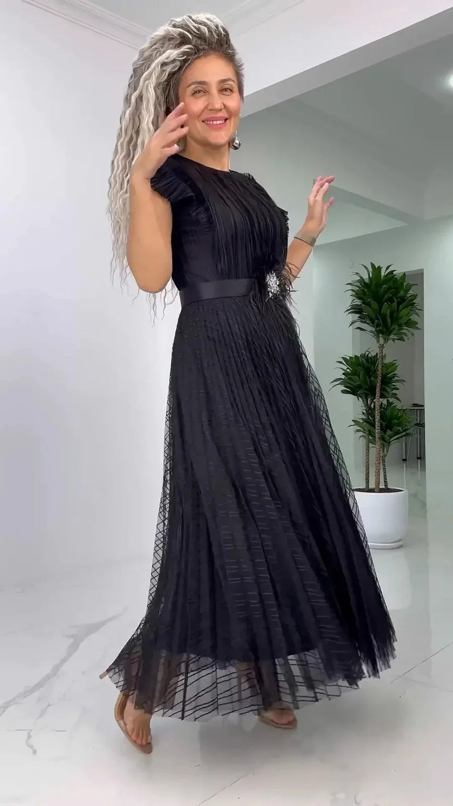 Aveline – Élégante Robe en Mousseline de Soie