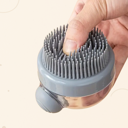 Brosse de bain pour chien/chat avec distributeur de savon