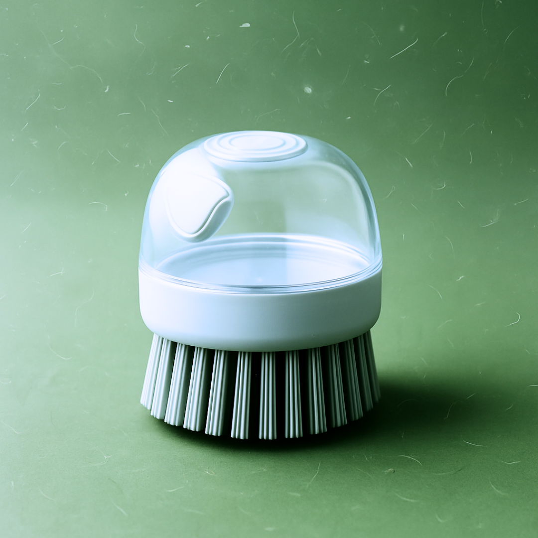 Brosse de bain pour chien/chat avec distributeur de savon