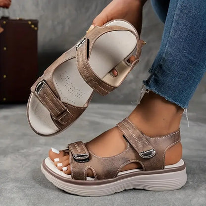 Célianne – Confortables Sandales Orthopédiques à Talon Compensé