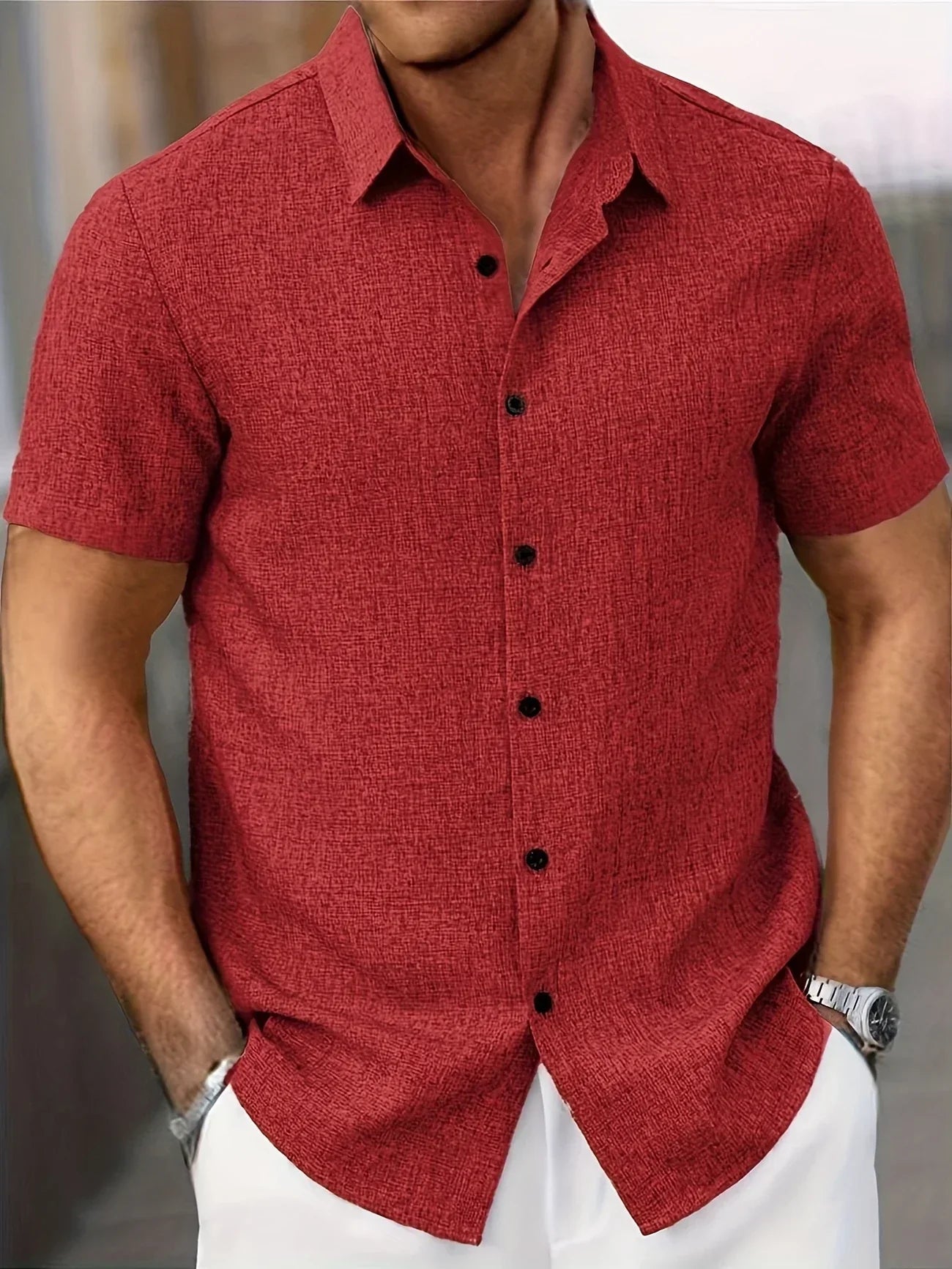 Vitoria™ | Chemise légère à manches courtes en lin mélangé