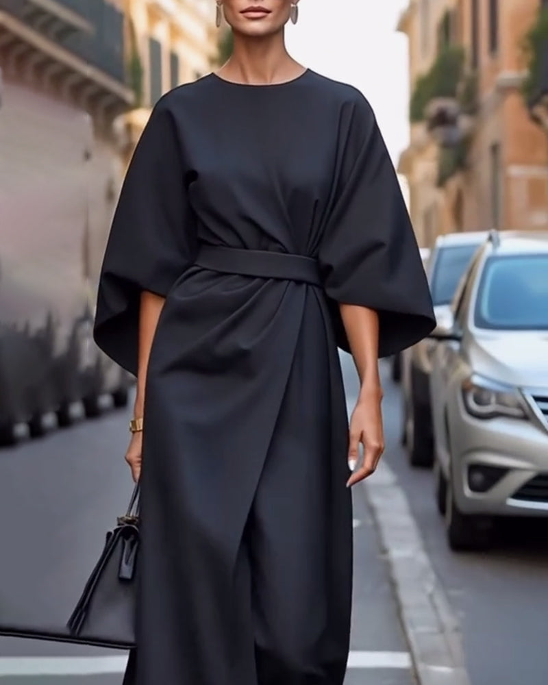 Carine - Robe Chic à Manches Lanternes