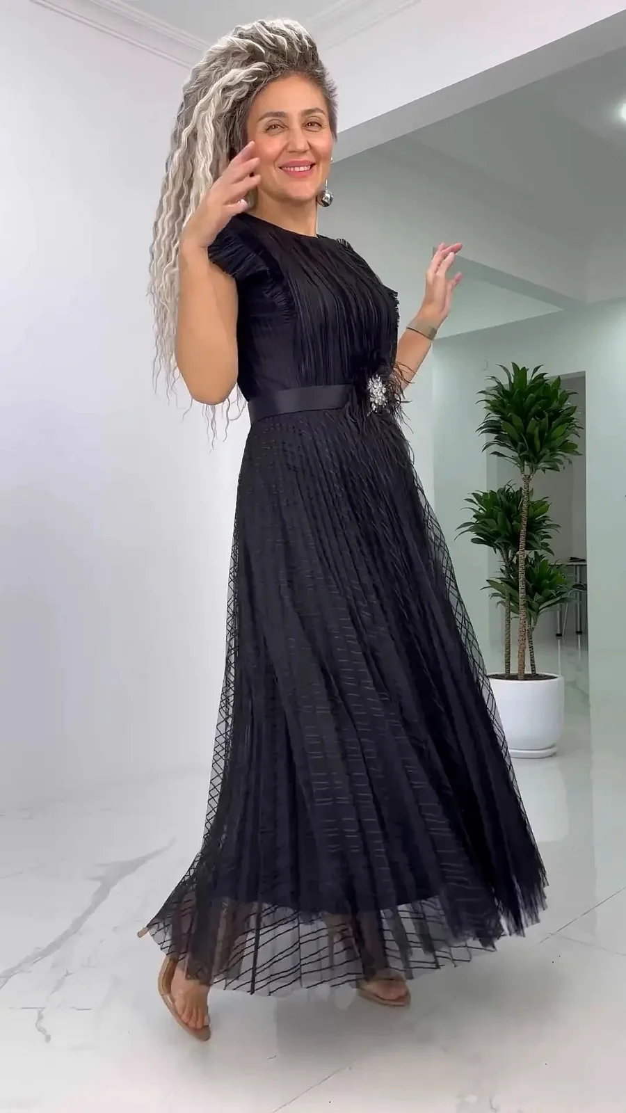 Aveline – Élégante Robe en Mousseline de Soie