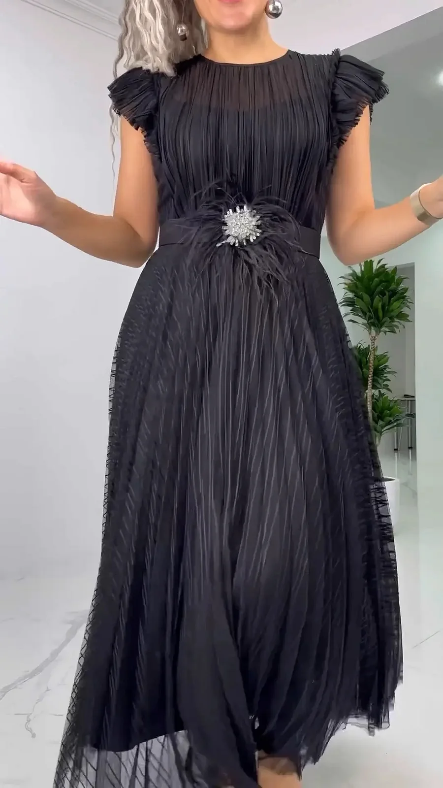 Aveline – Élégante Robe en Mousseline de Soie