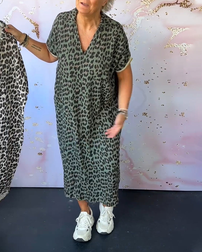 Théophanie - Élégante et Confortable Robe Léopard