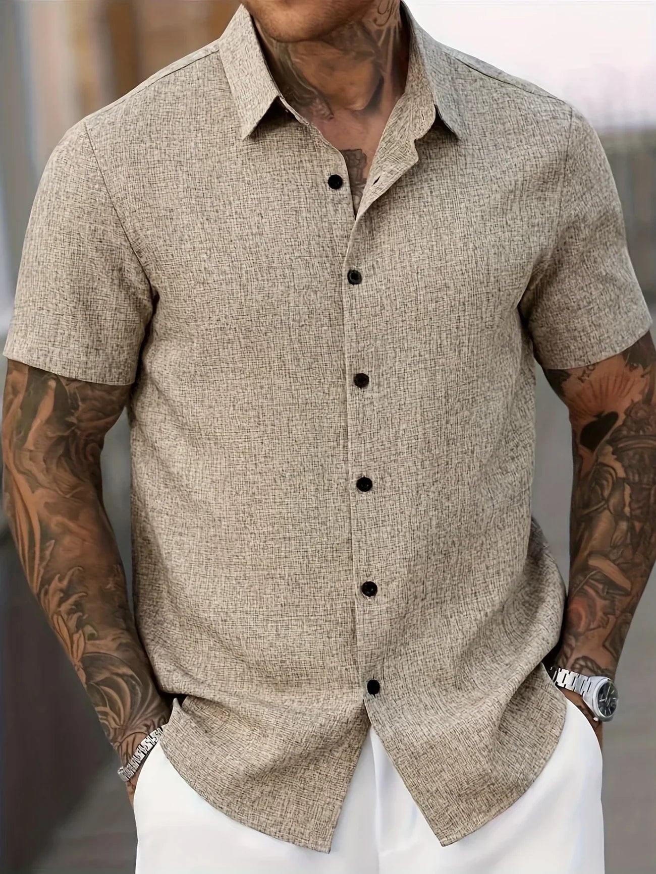 Vitoria™ | Chemise légère à manches courtes en lin mélangé